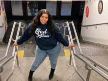 Load image into Gallery viewer, God Be Knowin' Hoodie (navy blue/white)