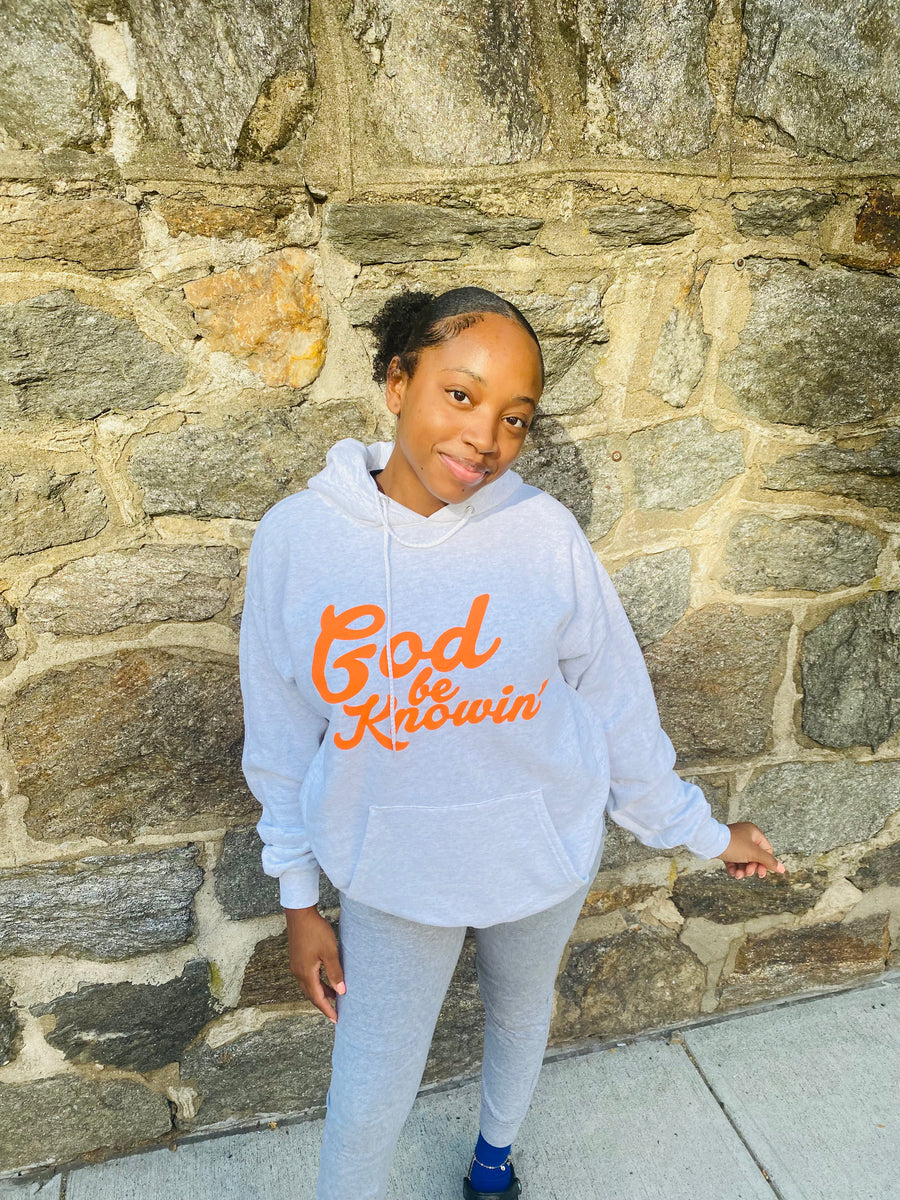 God Be Knowin' Hoodie (Gray/Orange) – Spicy Christians