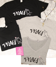 Load image into Gallery viewer, Pray Tee - Gray (Pain Nails)