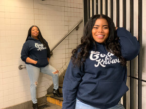 God Be Knowin' Hoodie (navy blue/white)