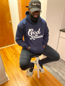 God Be Knowin' Hoodie (navy blue/white)