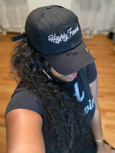 Load image into Gallery viewer, Highly Favored Hat (Black/silver)